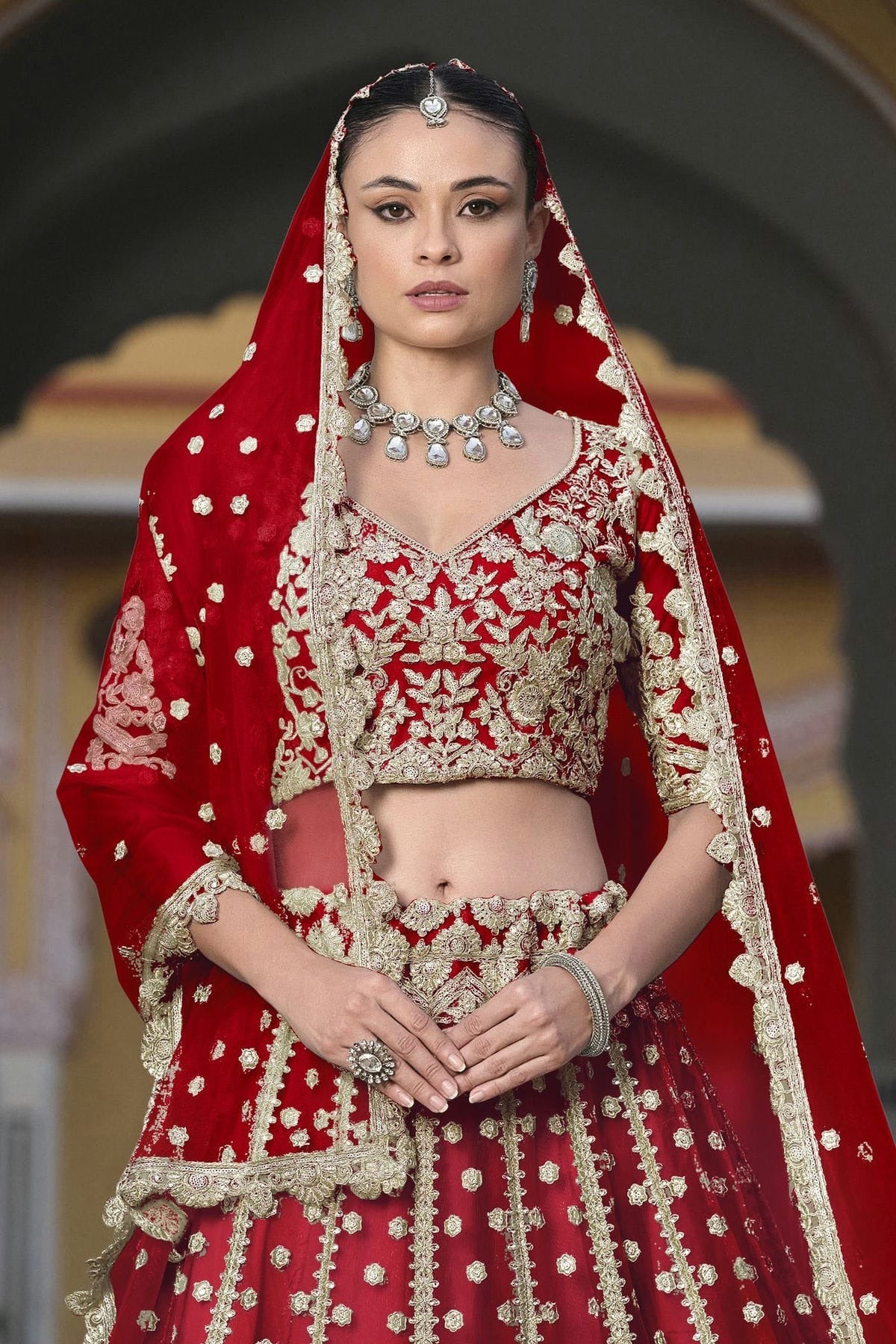 Red Colour Semi Stitched Butterfly Net Lehenga Choli LC1112511 B