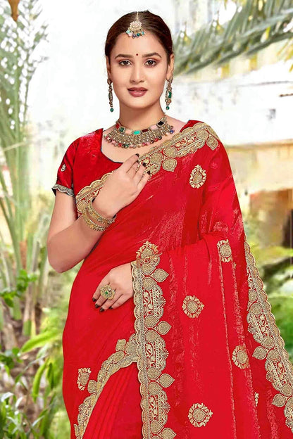 Red Colour Silk Designer Saree SD1121969 B