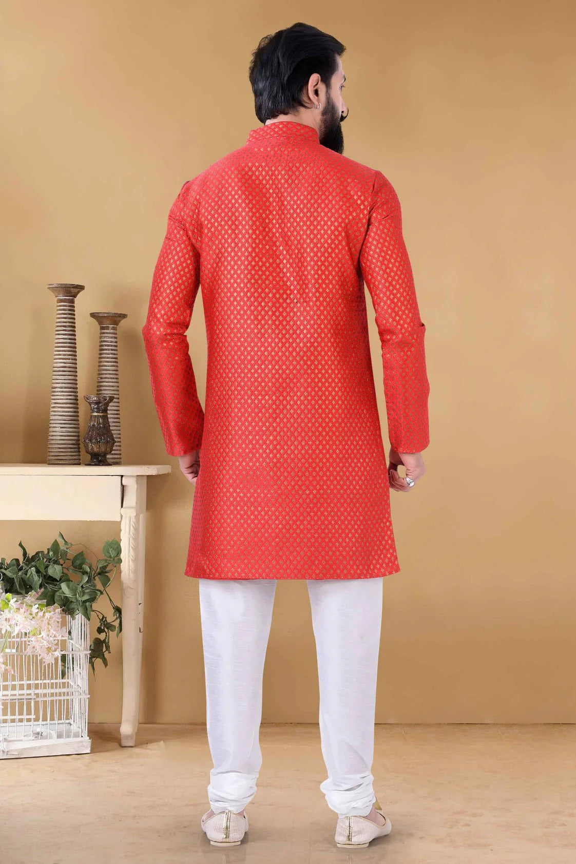 Red Colour Silk Kurta Pajama KP1130112 A