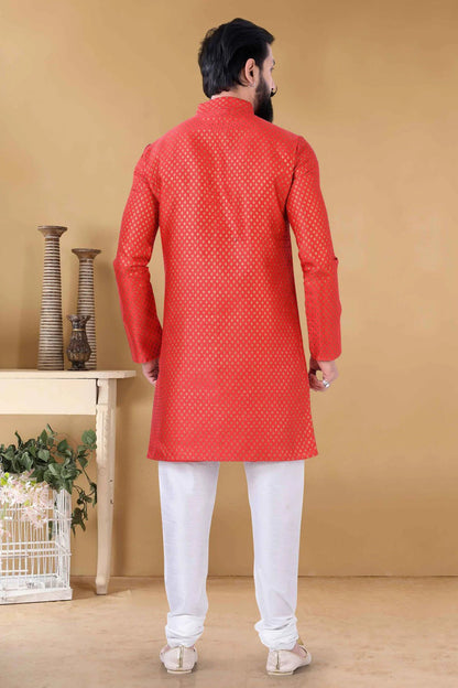 Red Colour Silk Kurta Pajama KP1130112 A