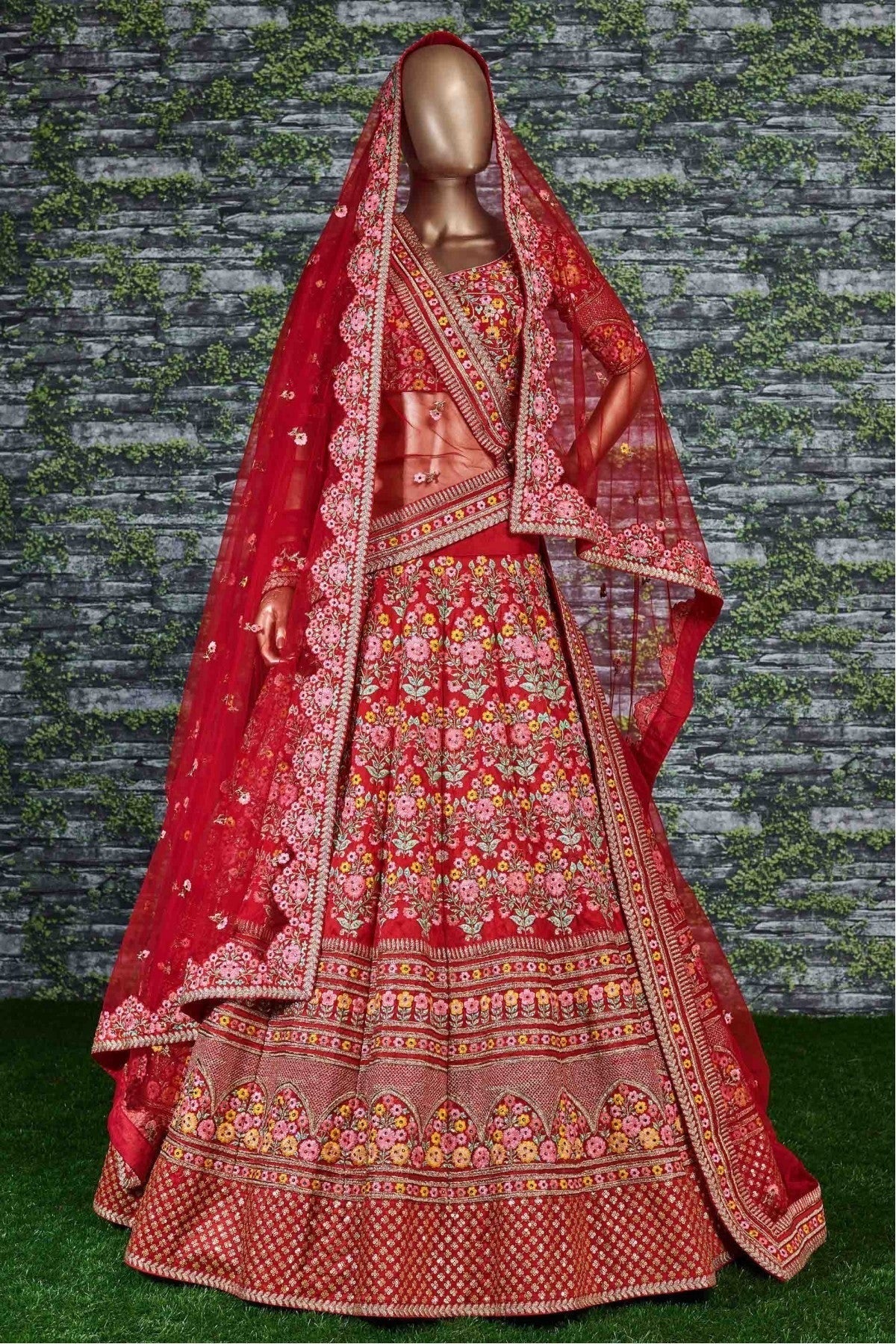 Red Colour Silk Lehenga Choli LC1010023 A