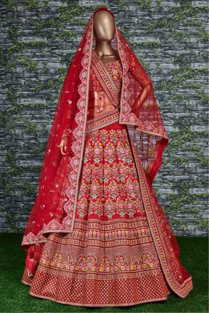 Red Colour Silk Lehenga Choli LC1010023 A