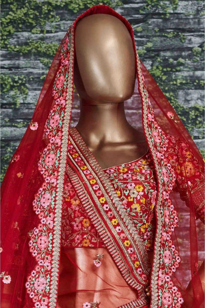 Red Colour Silk Lehenga Choli LC1010023 B