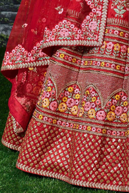 Red Colour Silk Lehenga Choli LC1010023 C