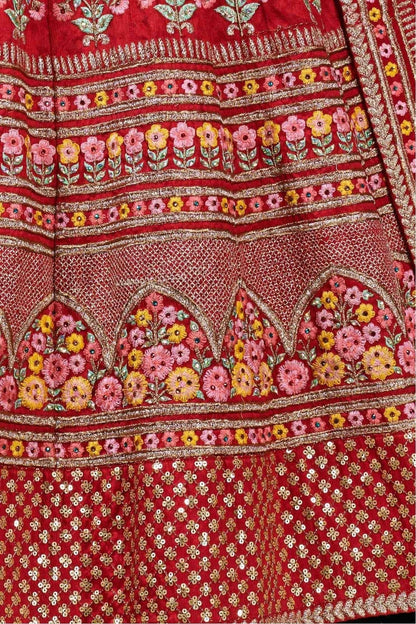 Red Colour Silk Lehenga Choli LC1010023 D