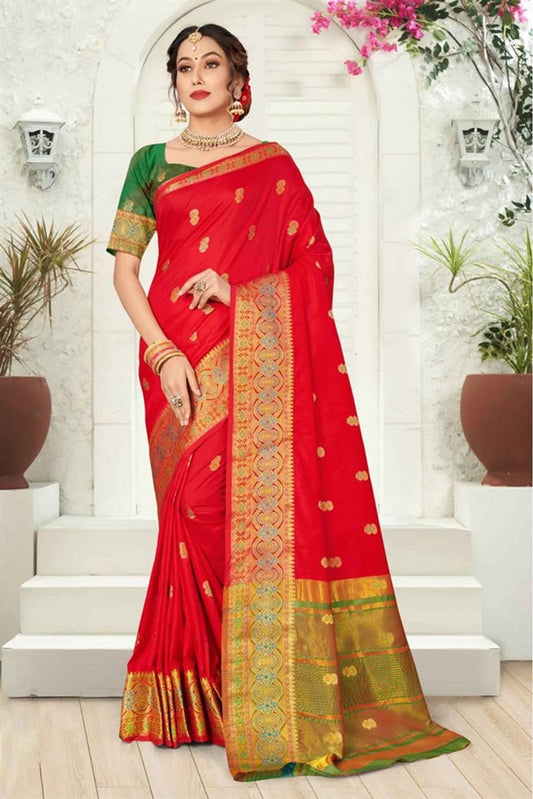 Red Colour Silk Woven Saree SD1100713
