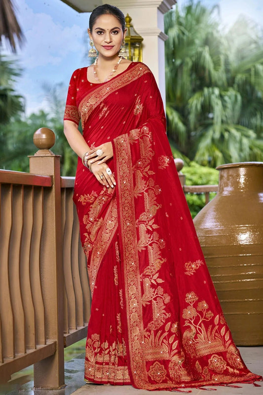 Red Colour Silk Woven Work Traditional Saree SD1102910