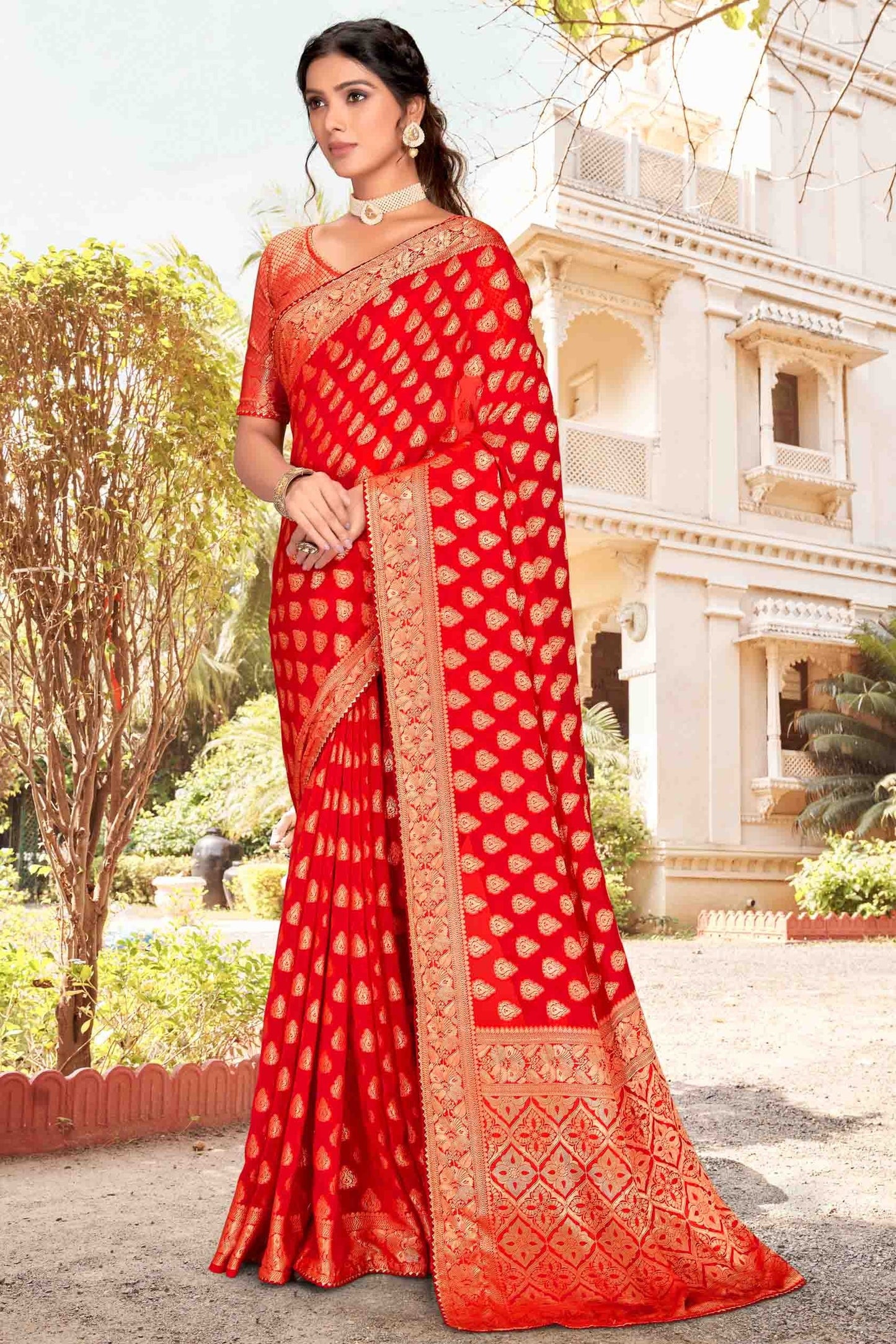 Red Colour Soft Silk Designer Saree SD1121250