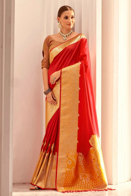 Red Colour Soft Silk Woven Work Saree SD1290071
