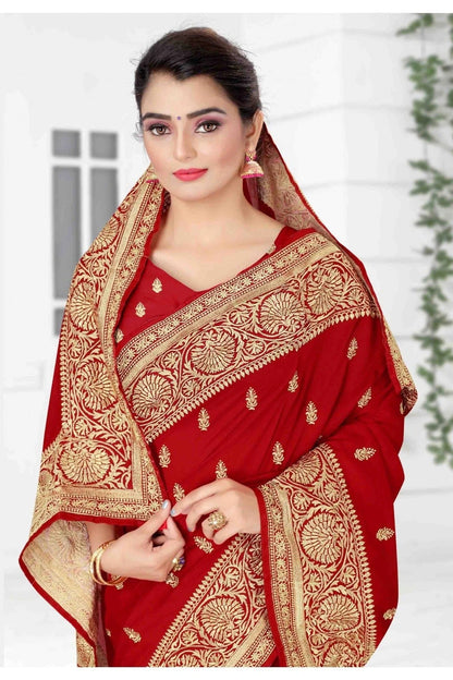 Red Colour Vichitra Silk Designer Saree SD1120704 A