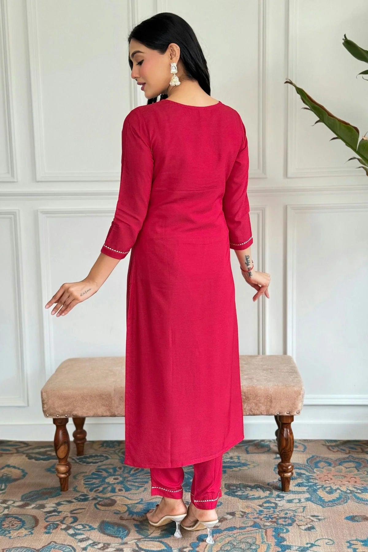 Red Colour Viscose Rayon Stitched Salwar Suit SS1111964 A