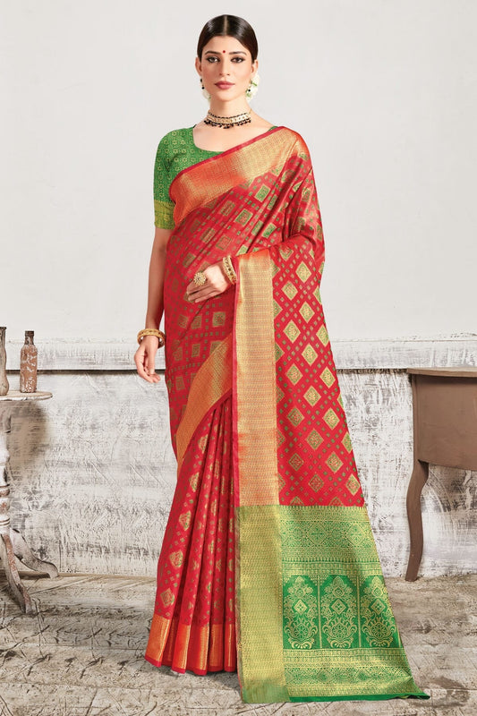 Red Colour Woven Work Patola Silk Saree SD1101314