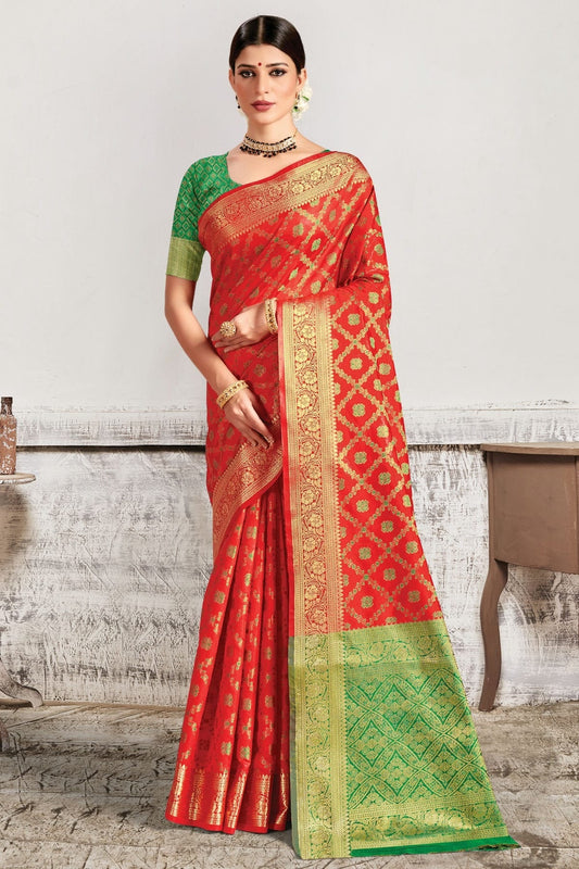 Red Colour Woven Work Patola Silk Saree SD1101319