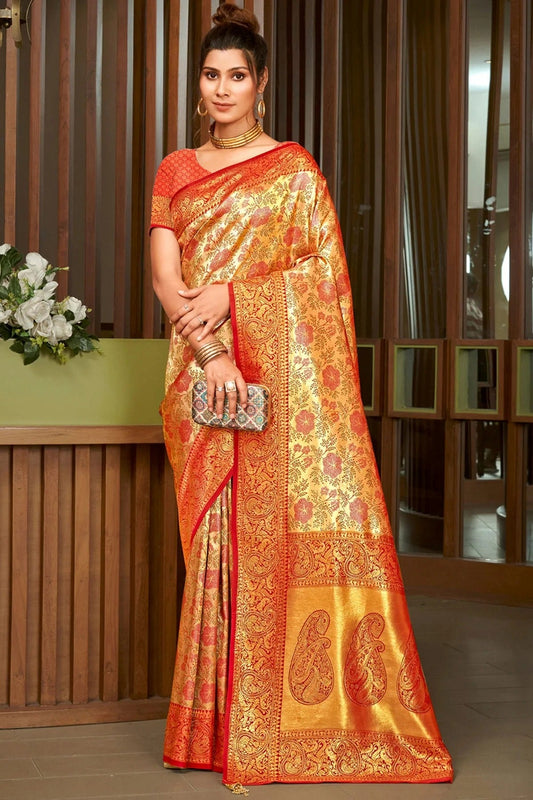 Red Colour Woven Work Silk Saree SD1102151