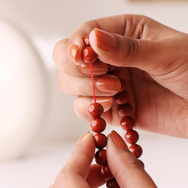 Red Jasper 8mm Round Beads Bracelet – Natural Stability & Strength Crystal Bracelet