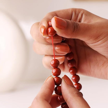 Red Jasper 8mm Round Beads Bracelet – Natural Stability & Strength Crystal Bracelet