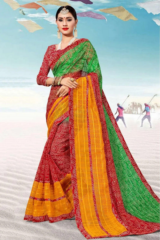 Red and Green Colour Kota Traditional Saree SD1100736
