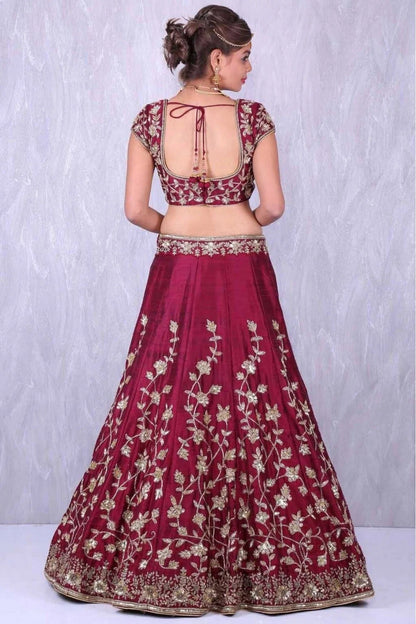 Red and Wine Colour Banglori Silk Lehenga Choli LC1010008 A