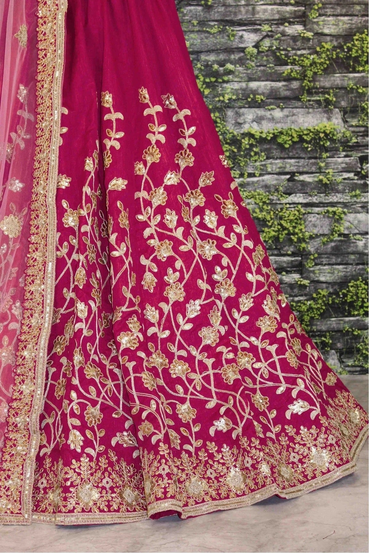 Red and Wine Colour Banglori Silk Lehenga Choli LC1010008 C