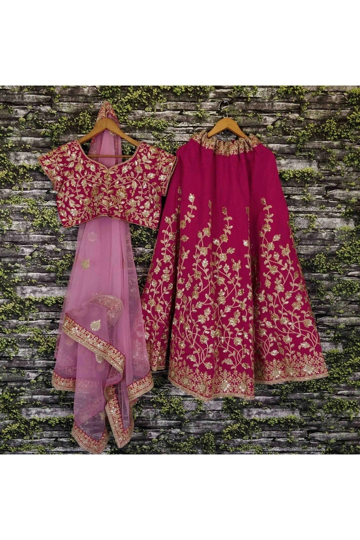 Red and Wine Colour Banglori Silk Lehenga Choli LC1010008 D
