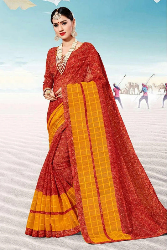 Red and Yellow Colour Kota Traditional Saree SD1100740