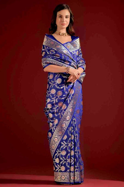 Royal Blue Colour Banarasi Silk Traditional Saree SD1260075 A
