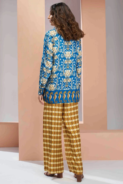 Royal Blue Colour Muslin Silk Co Ord Suit TP1080962 B