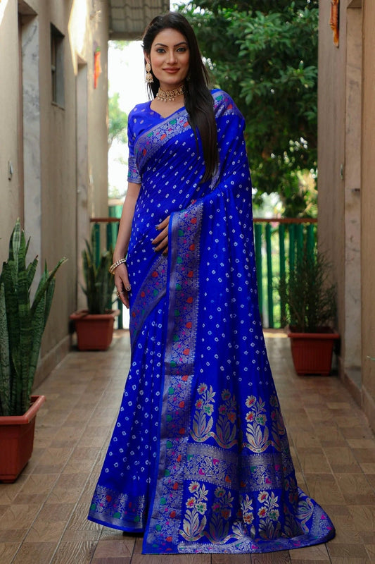 Royal Blue Colour Paithani Silk Traditional Saree SD1110930