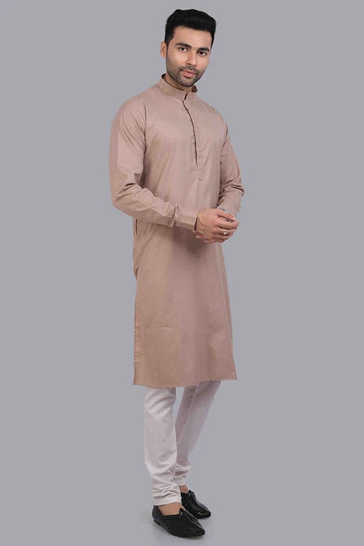 Rust Light Pink Colour Kurta Pajama In Cotton KP1210183