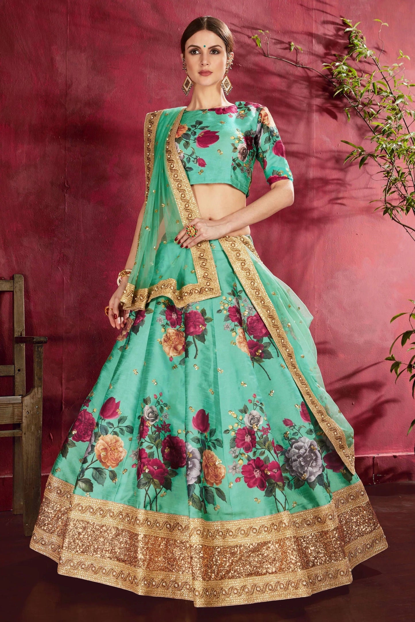 Sea Green Banglori Silk Designer Lehenga Choli LC1010145 A