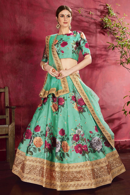 Sea Green Banglori Silk Designer Lehenga Choli LC1010145