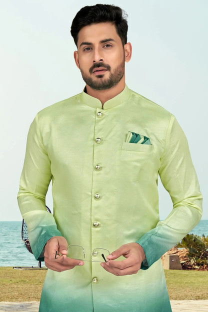 Sea Green Colour Champion Silk Indo Western Sherwani SH1040498 A