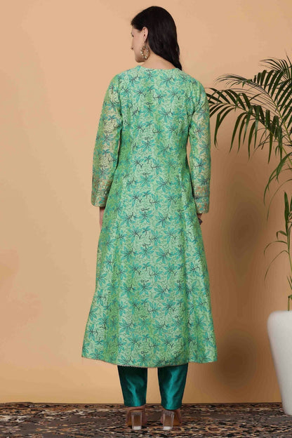 Sea Green Colour Chanderi Stitched Suit SS1112913 A