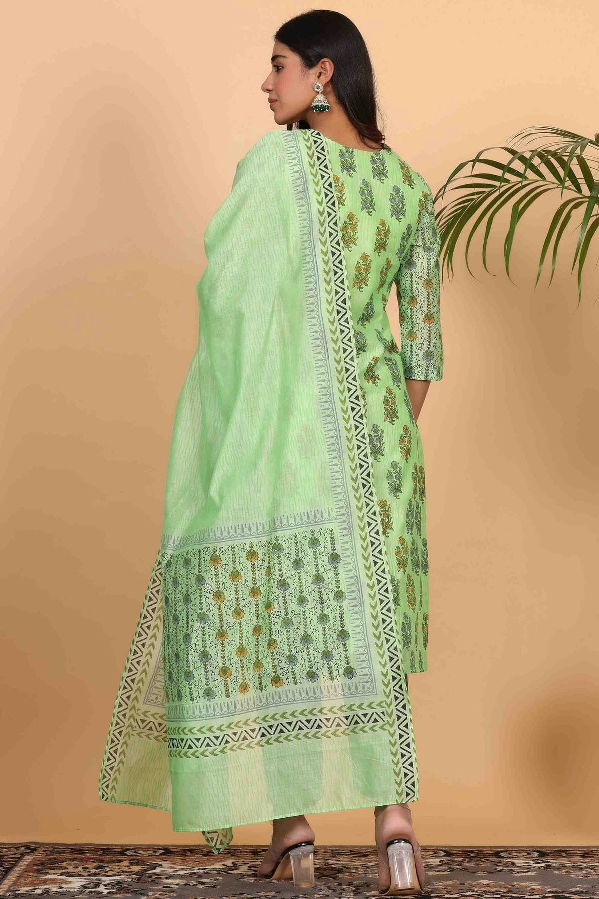Sea Green Colour Chanderi Stitched Suit SS1112922 A