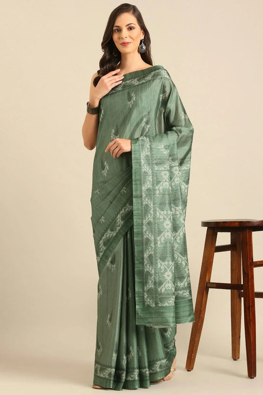 Sea Green Colour Cotton Banglori Handloom Silk Saree SD1102491