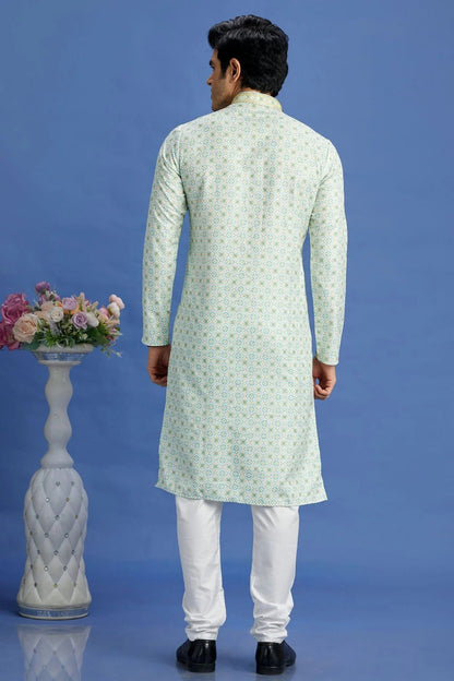 Sea Green Colour Cotton Pintex Work Kurta Pajama KP1230161 B