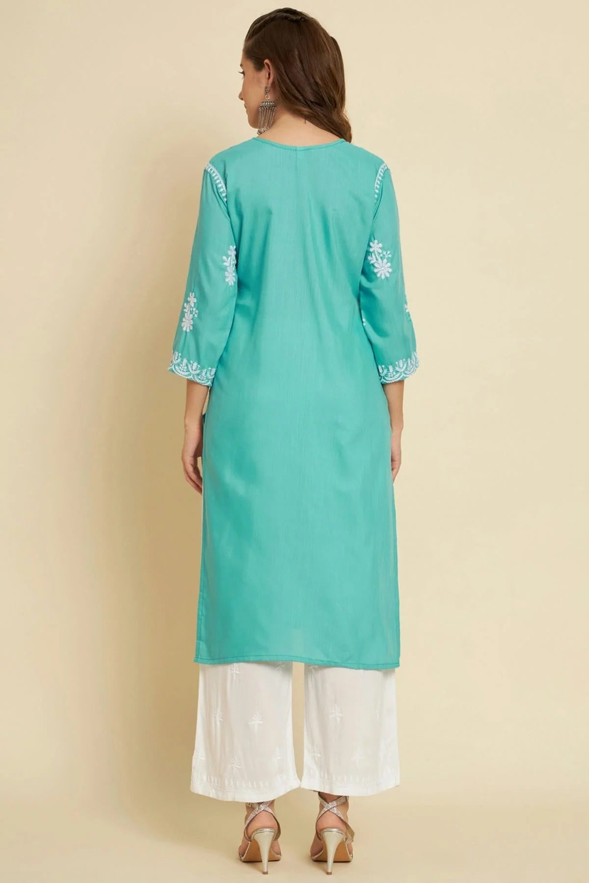 Sea Green Colour Cotton Slub Kurti KR1111030 A