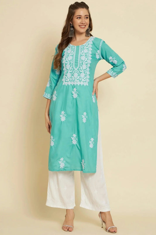 Sea Green Colour Cotton Slub Kurti KR1111030