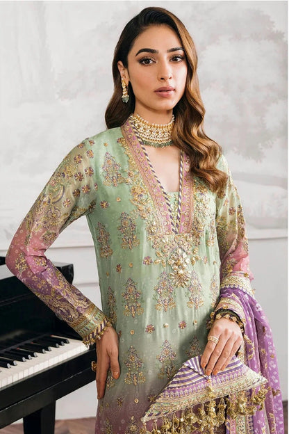 Sea Green Colour Faux Georgette Semi Stitched Pakistani Suit SM1140479 A