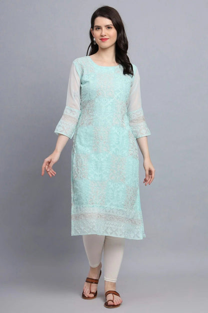 Sea Green Colour Georgette Kurti KR1111163