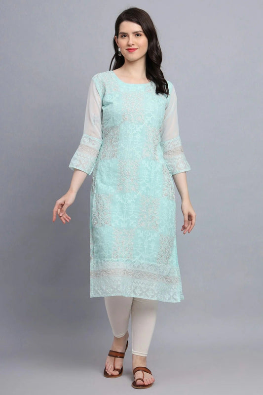 Sea Green Colour Georgette Kurti KR1111163