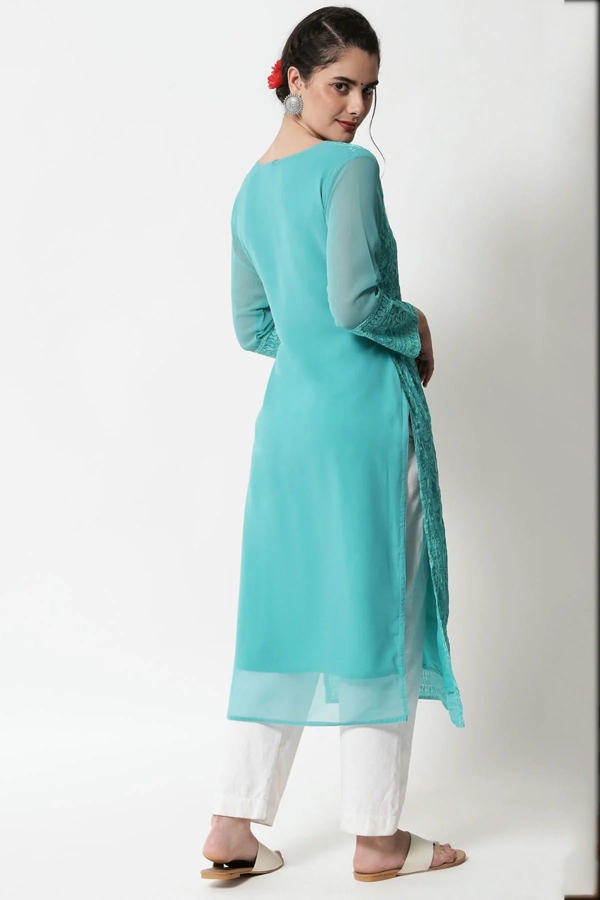 Sea Green Colour Georgette Kurti KR1111283 A