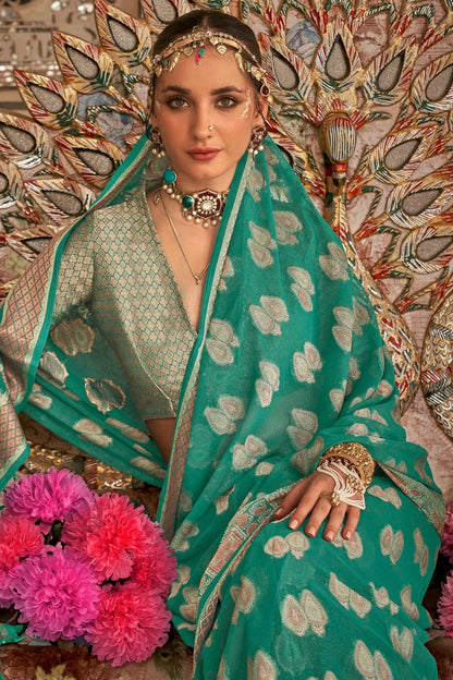Sea Green Colour Georgette Traditional Saree SD1290181 A
