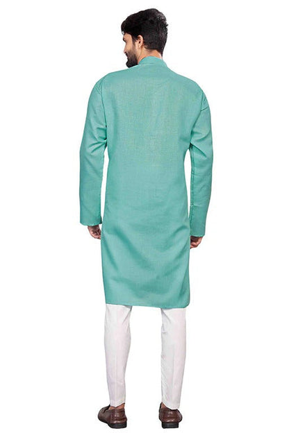Sea Green Colour Kurta Pajama In Cotton KP1210204 A