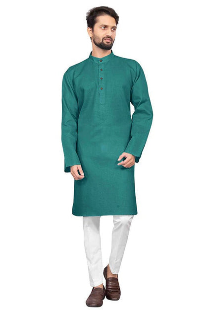 Sea Green Colour Kurta Pajama In Cotton KP1210215
