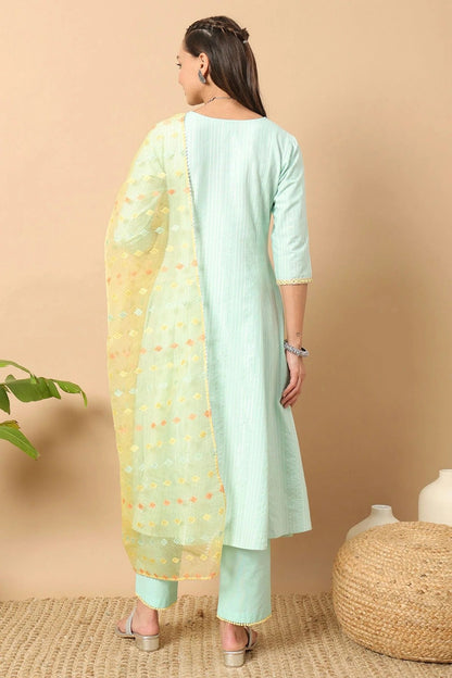 Sea Green Colour Lurex Cotton Stitched Salwar Suit SS1111970 A