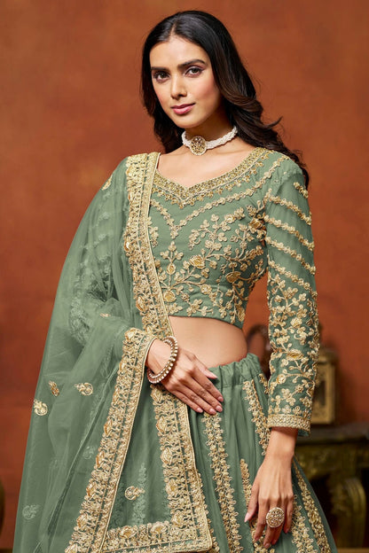 Sea Green Colour Net Lehenga Choli LC1050646 B
