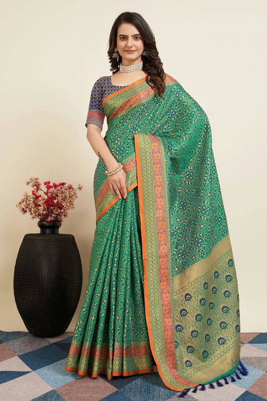 Sea Green Colour Patola Silk Saree SD1110050