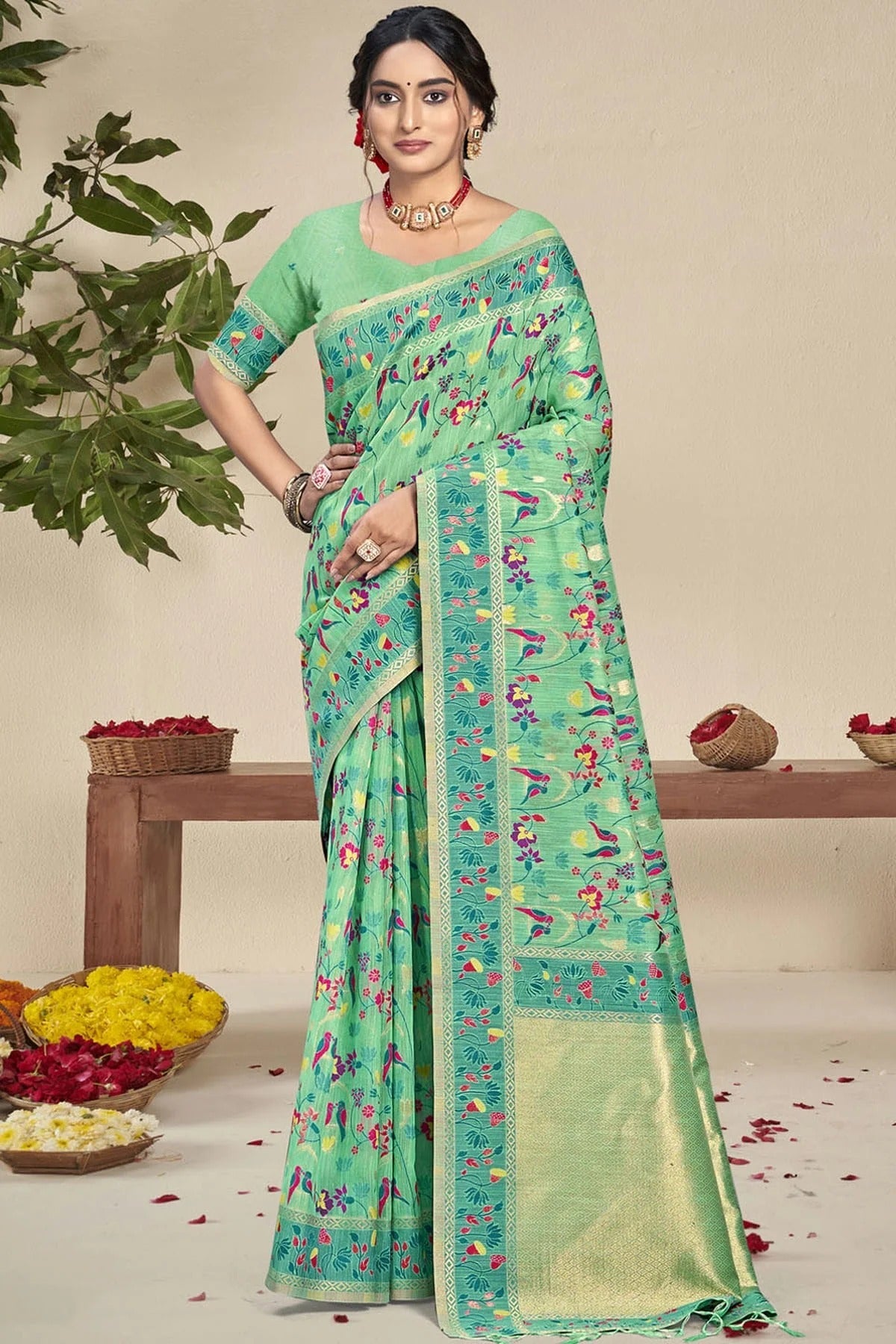Sea Green Colour Silk Traditional Saree SD1102580