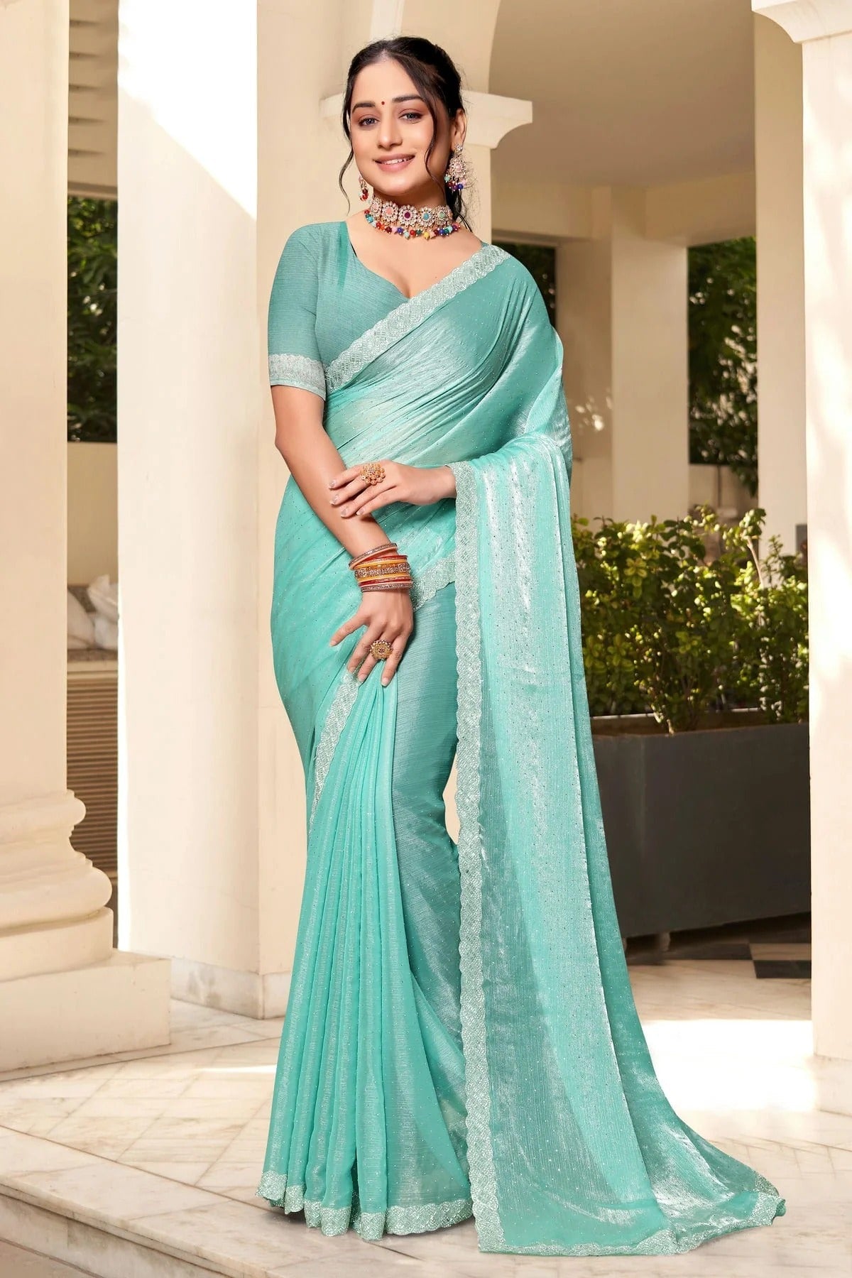 Sea Green Colour Soft Silk Designer Saree LC1121691